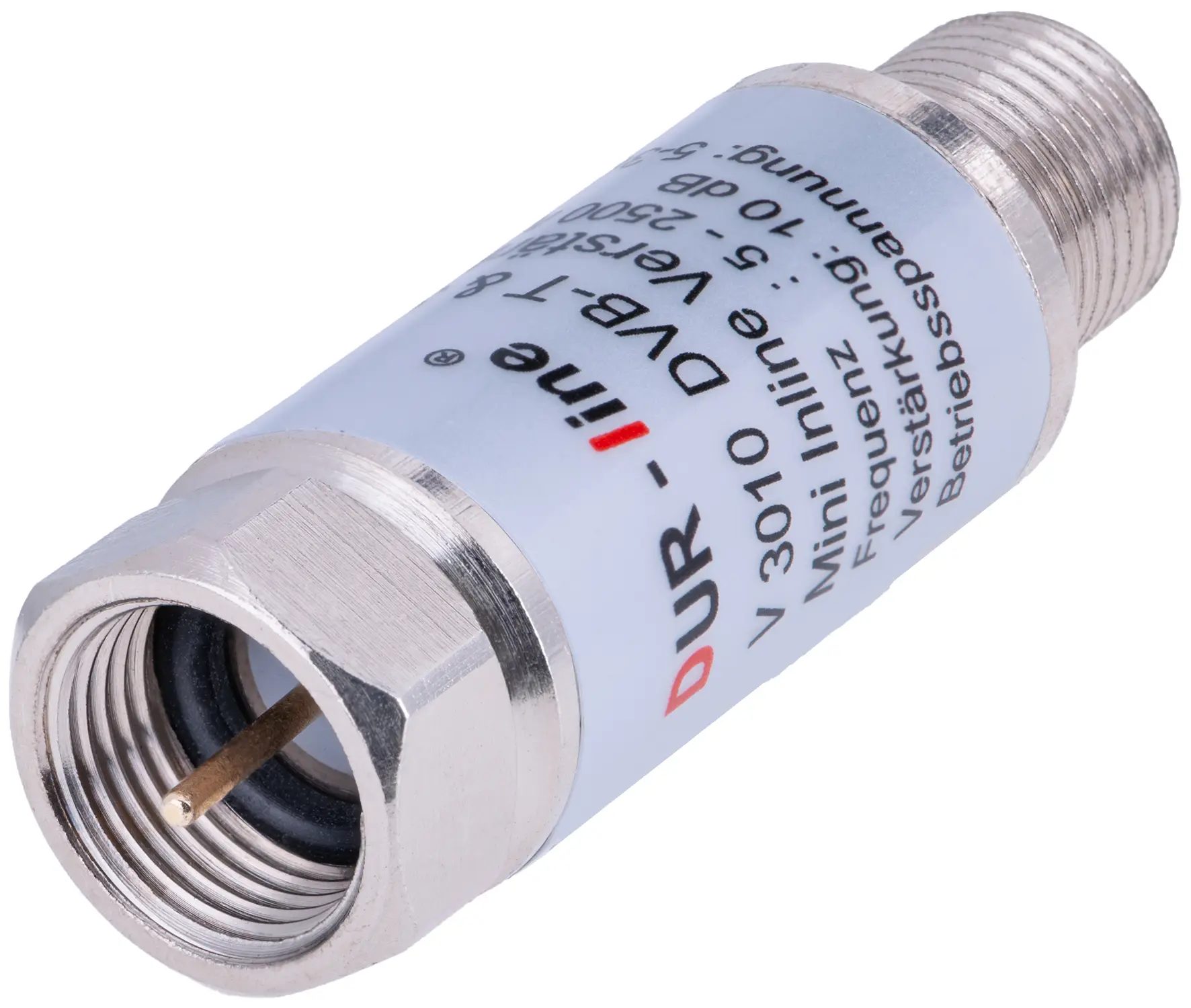 DUR-line V3010 Inlineverstärker – isometrische Ansicht von vorn rechts DUR-line V3010 - Inlineverstärker