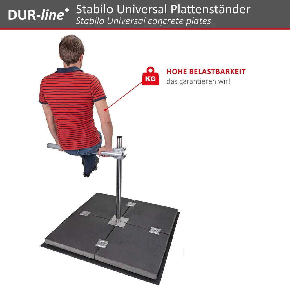 DUR-line Stabilo 4PL Edelstahl - Universal Plattenständer