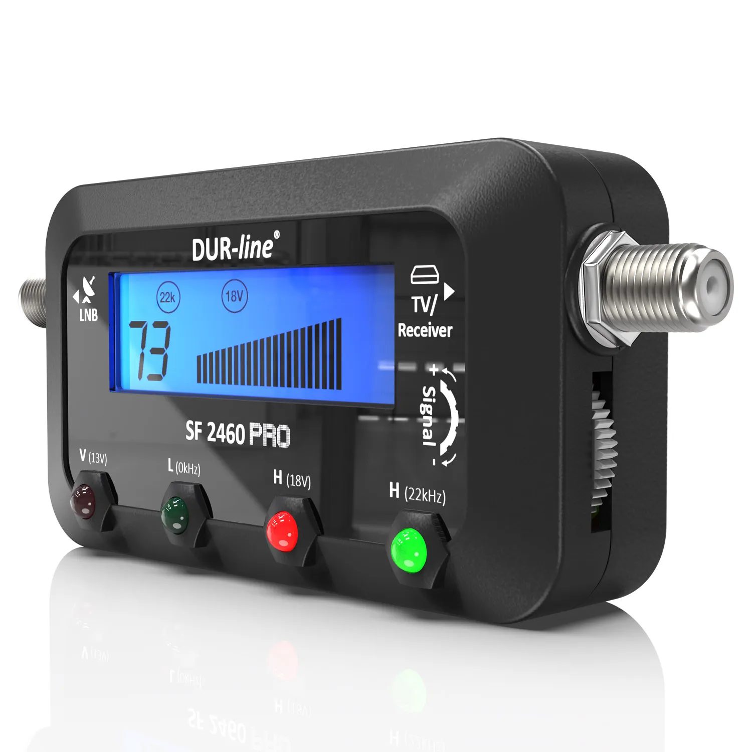 DUR-line SF 2460 Pro Satfinder – Seitenansicht DUR-line SF 2460 Pro - Satfinder