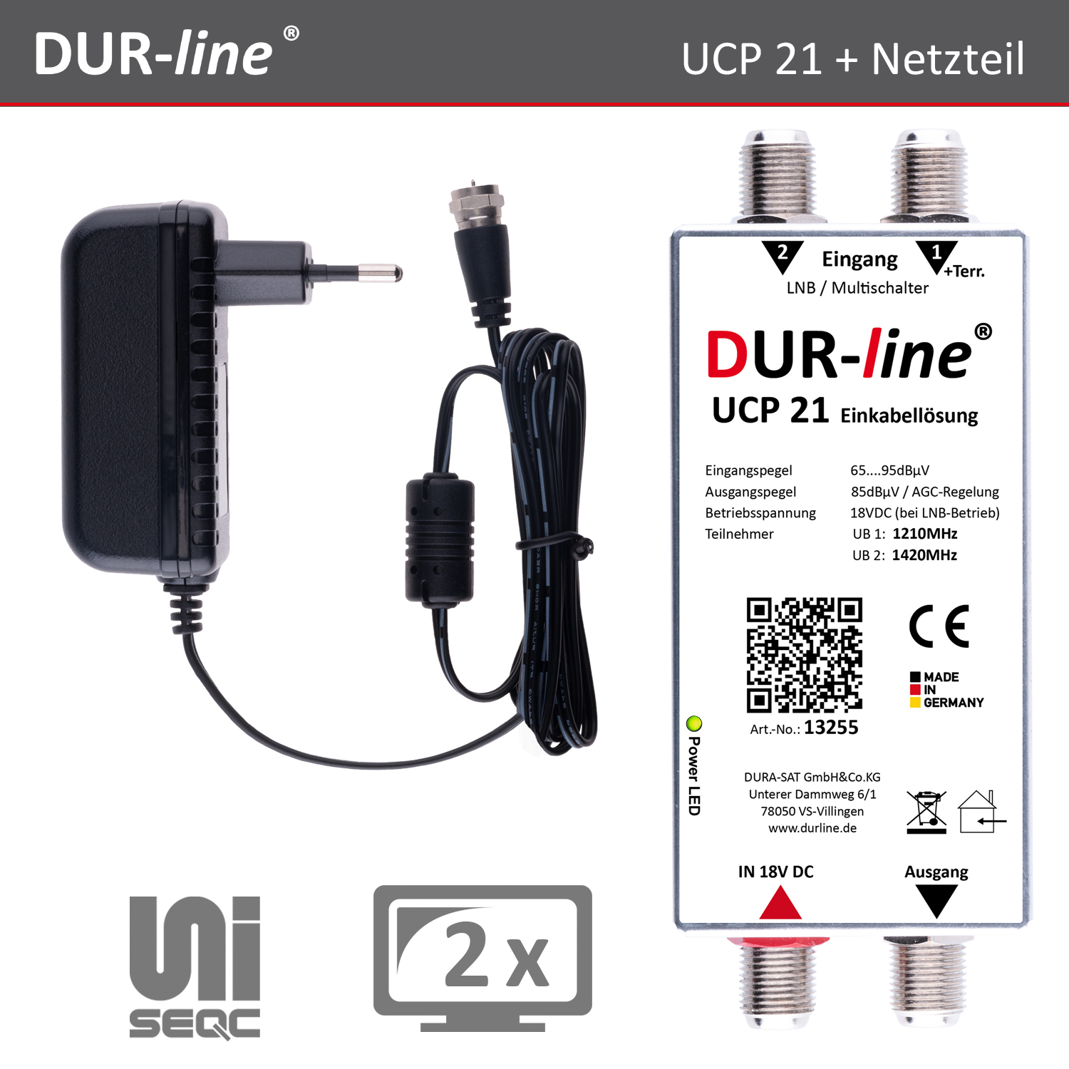 DUR-line UCP 21 Set - Einkabellösung – Produktansicht 3