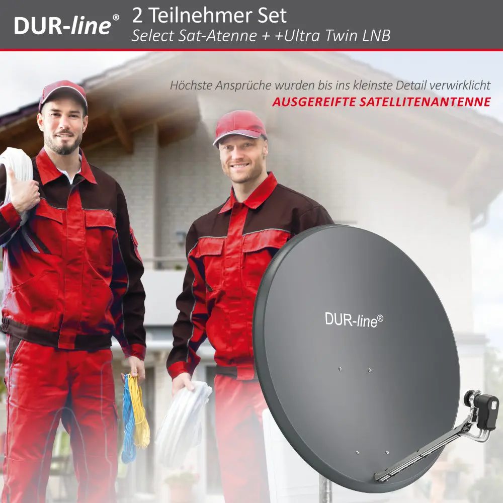 DUR-line Select 85/90 Hellgrau - Sat-Komplettanlage mit Twin LNB DUR-line Select 85/90 Hellgrau - Sat-Komplettanlage mit Twin LNB