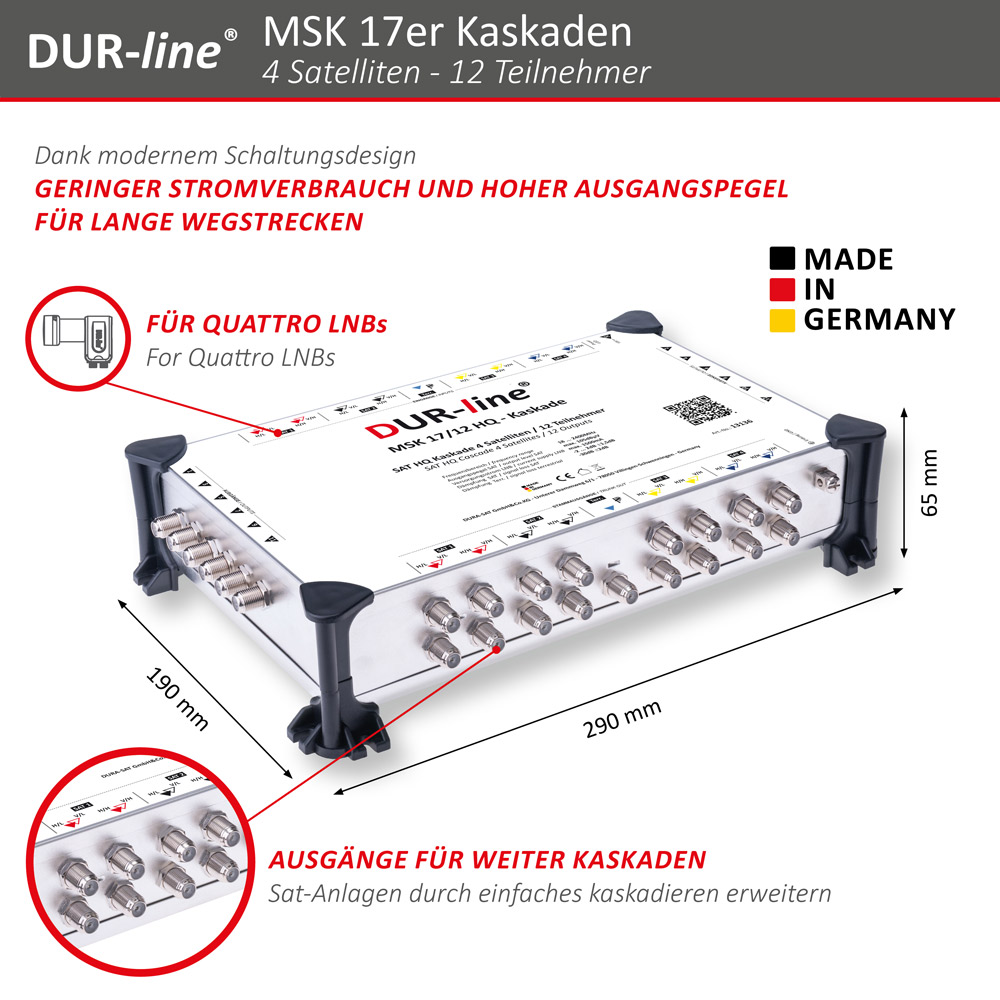 DUR-line MSK 17/12 HQ - Kaskade – Abmessungen