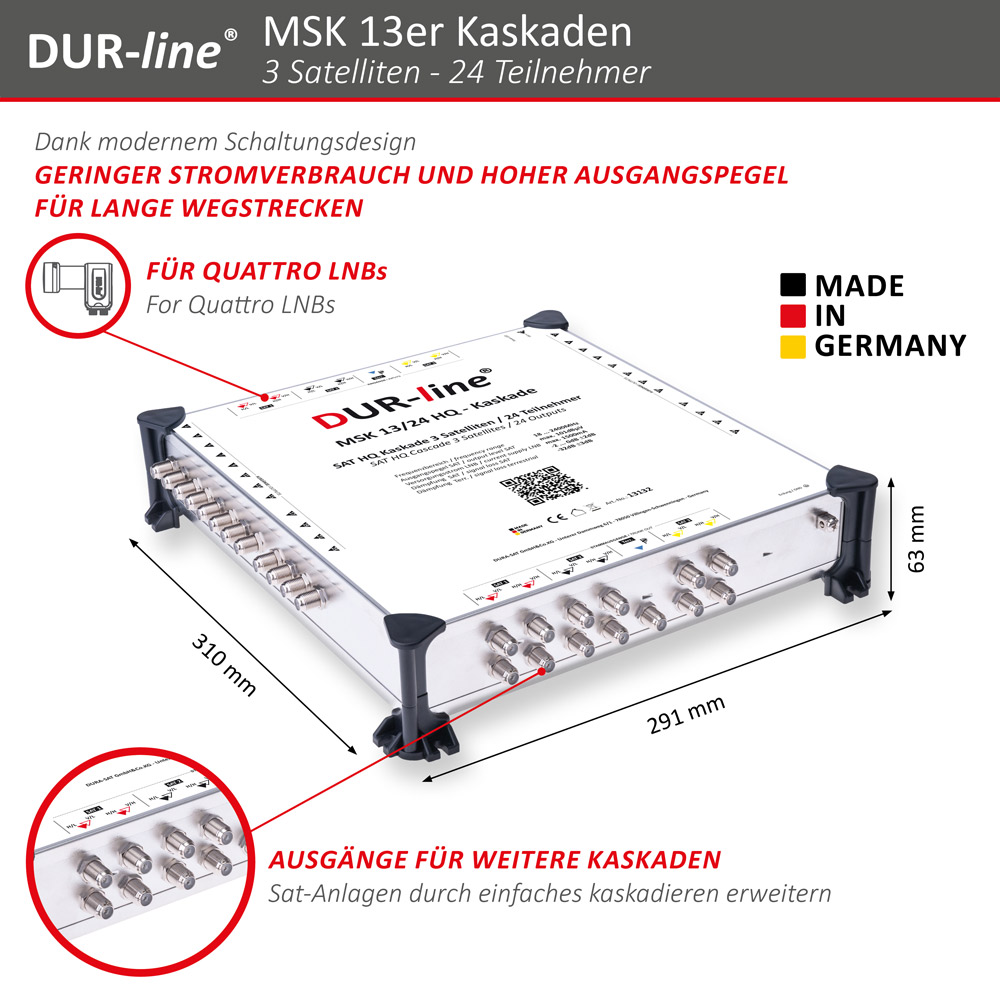 DUR-line MSK 13/24 HQ - Kaskade – Abmessungen