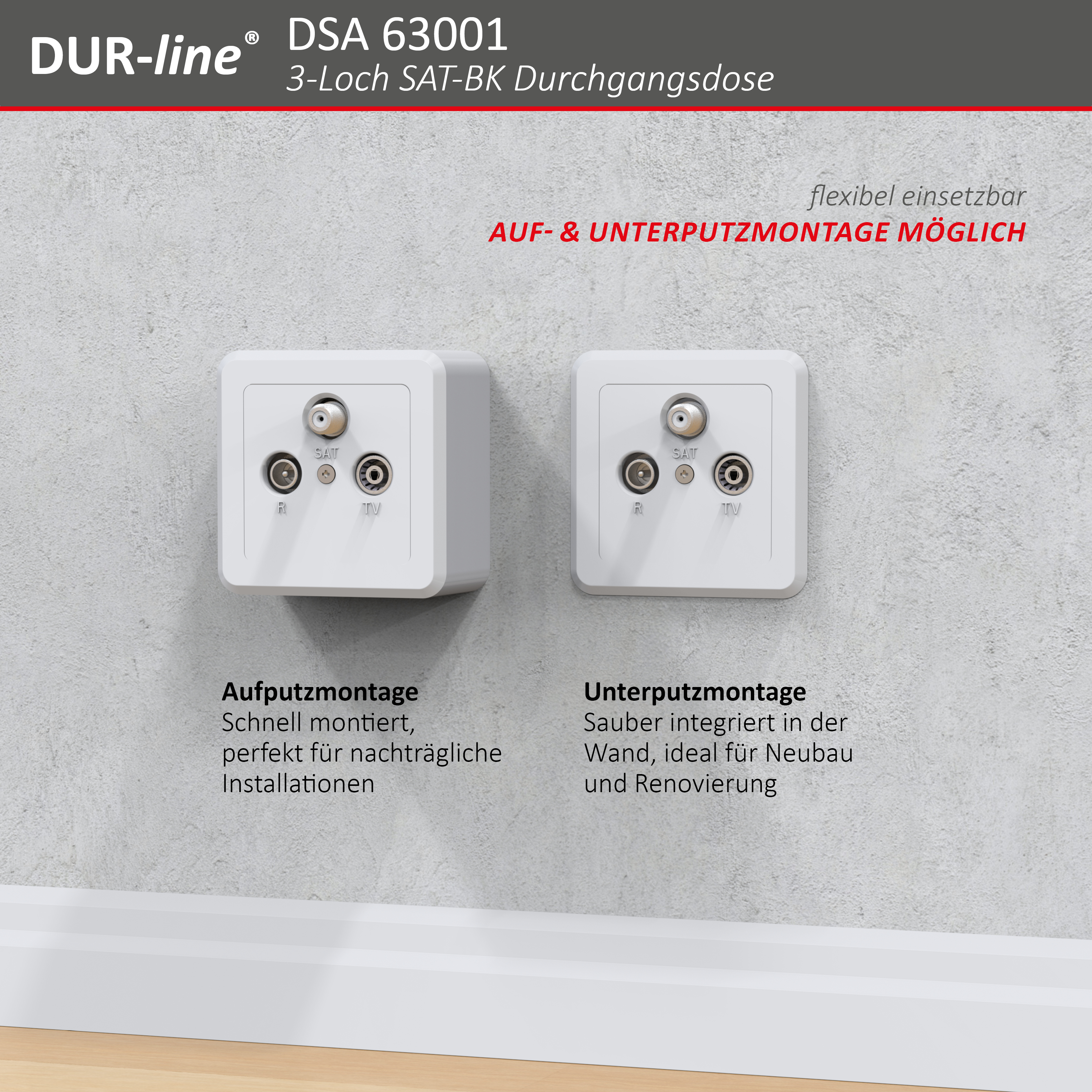 DUR-line DSA 63001 - Sat-Durchgangsdose – Produktansicht