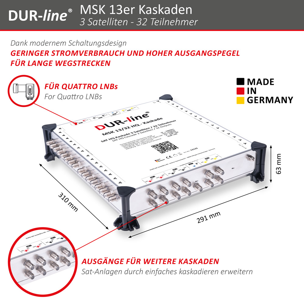 DUR-line MSK 13/32 HQ - Kaskade – Abmessungen