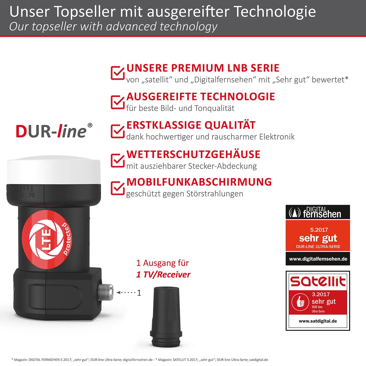 DUR-line +Ultra Single LNB – Highlights und Ausstattung im Überblick DUR-line +Ultra Single LNB