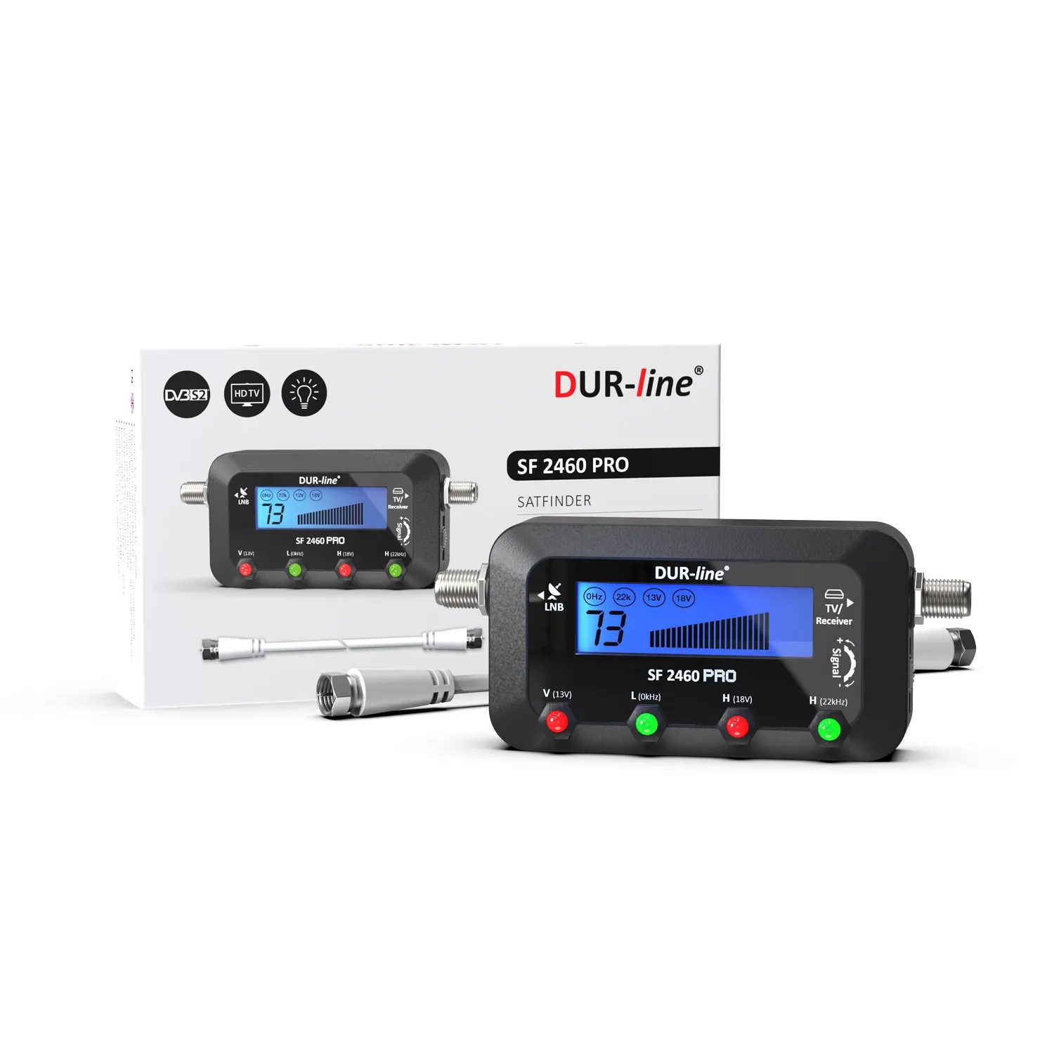 DUR-line SF 2460 Pro Satfinder – Kabelanschluss im Detail DUR-line SF 2460 Pro - Satfinder