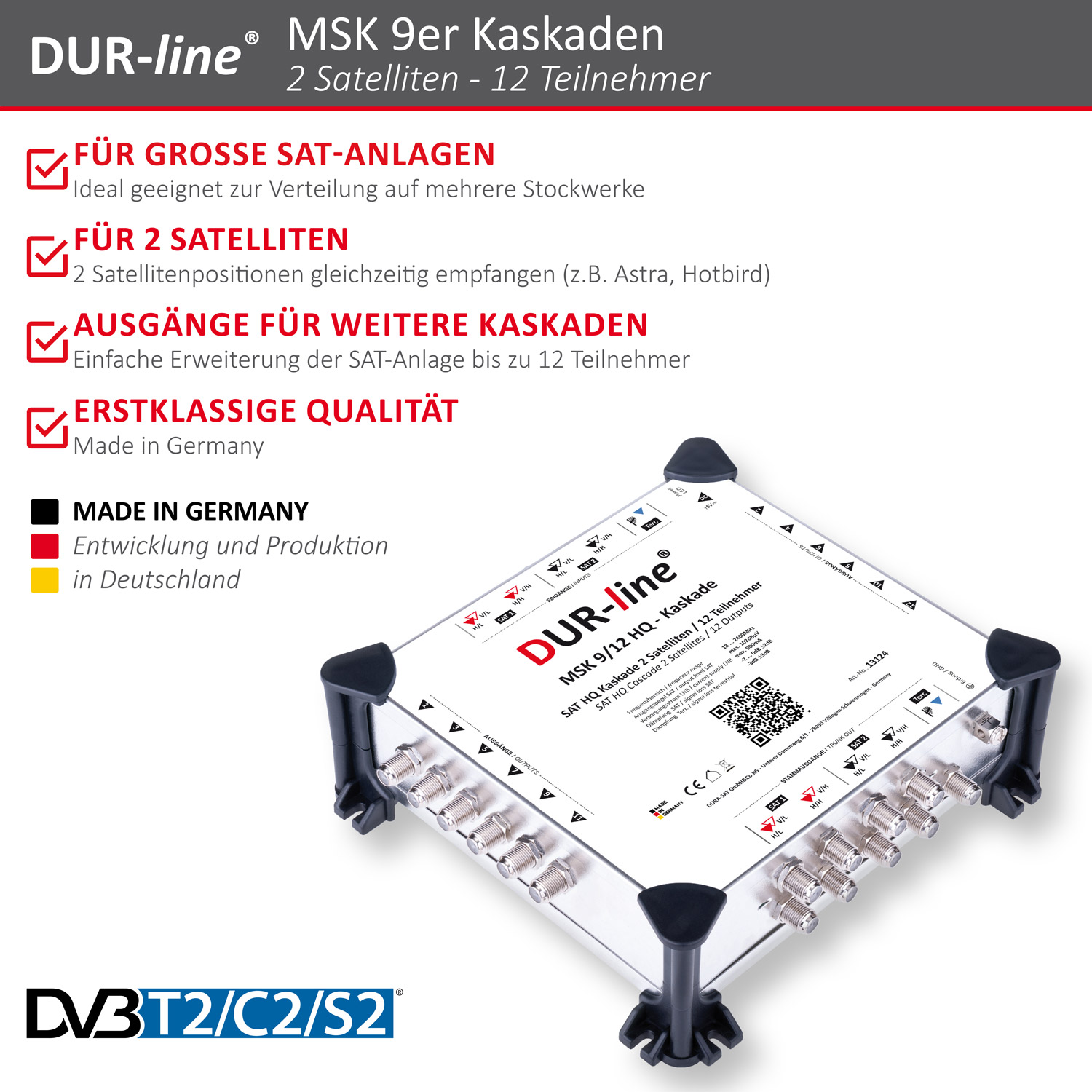 DUR-line MSK 9/12 HQ - Kaskade – Produktmerkmale im Überblick