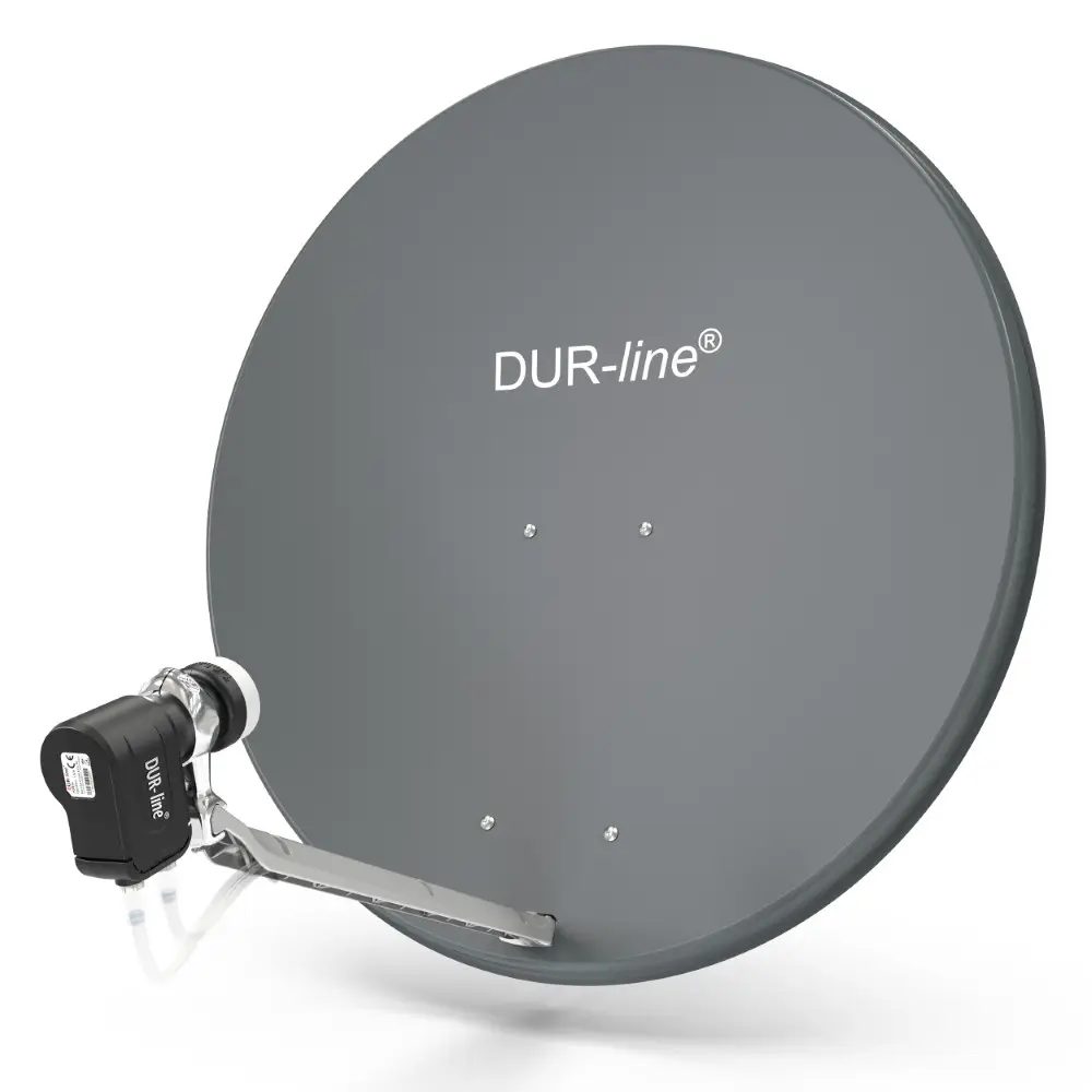 DUR-line Select 85/90 Anthrazit - Sat-Komplettanlage mit Twin LNB