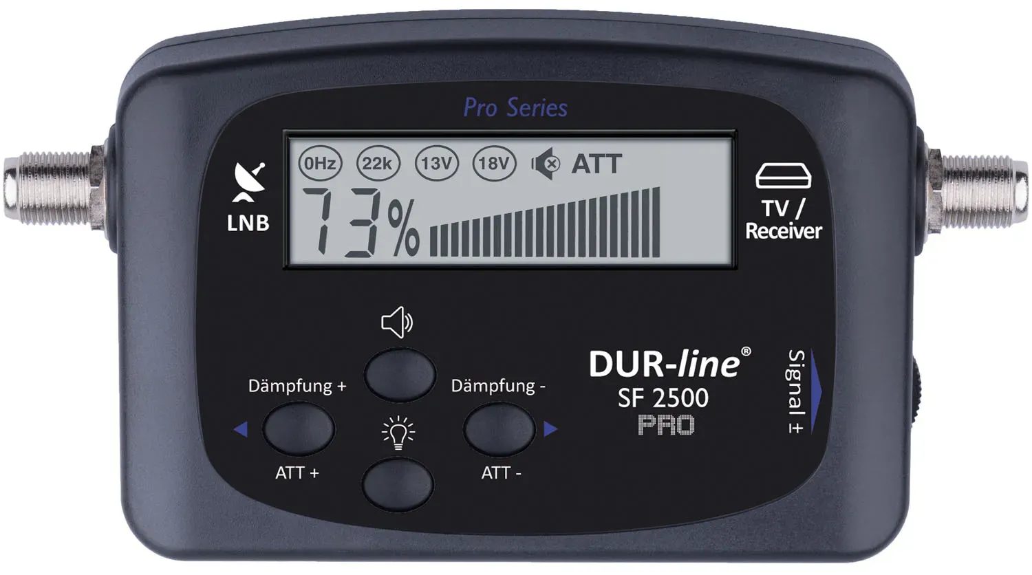 DUR-line SF 2500 Pro Satfinder – perspektivische Vorderansicht DUR-line SF 2500 Pro - Satfinder