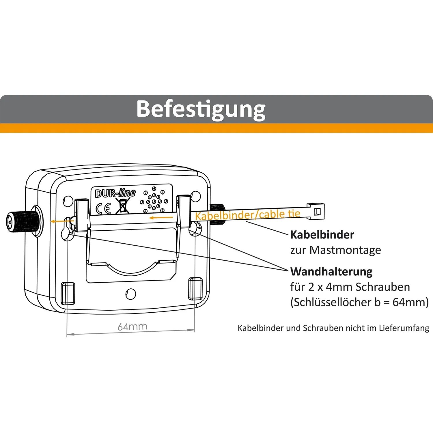 DUR-line SF 2400 Pro Satfinder – Befestigung im Detail DUR-line SF 2400 Pro - Satfinder