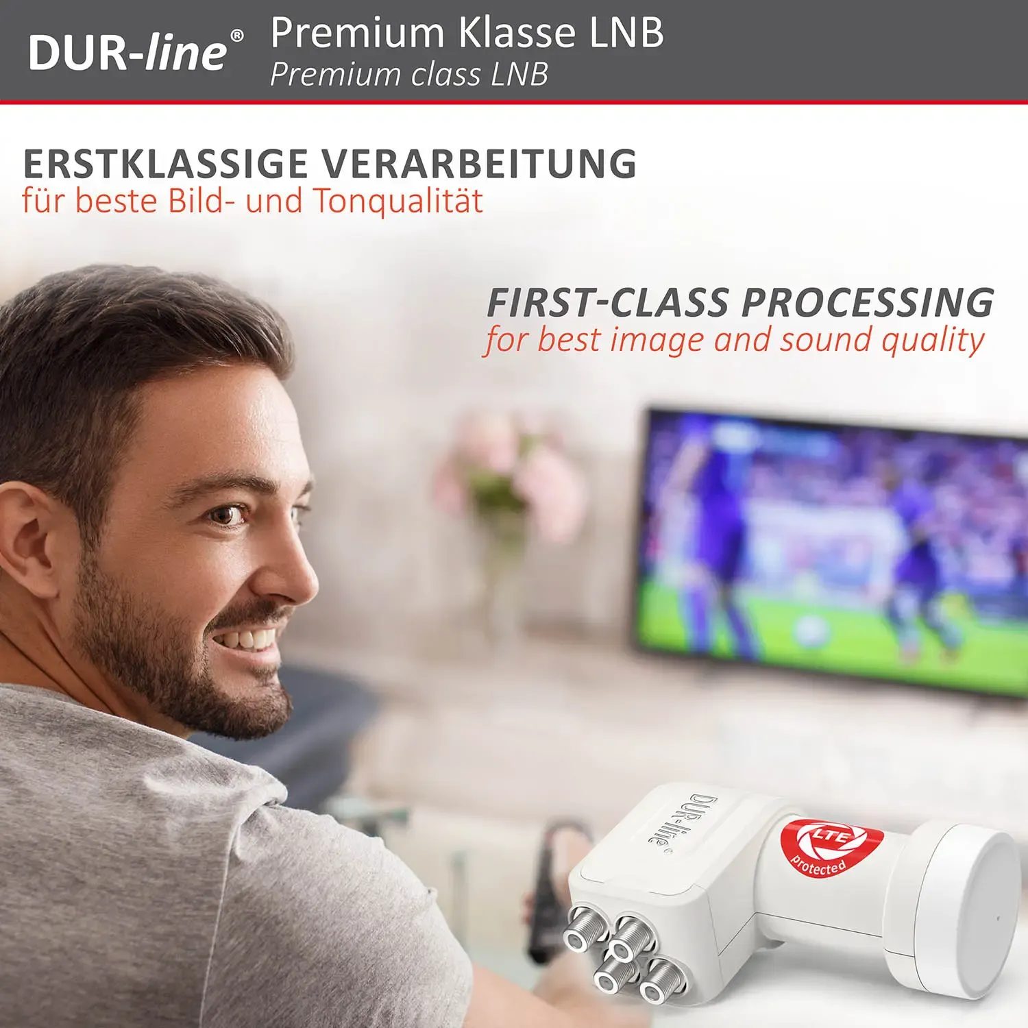 DUR-line +Ultra Quad white LNB – im Wohnzimmer im Einsatz DUR-line +Ultra Quad white LNB – im Wohnzimmer im Einsatz