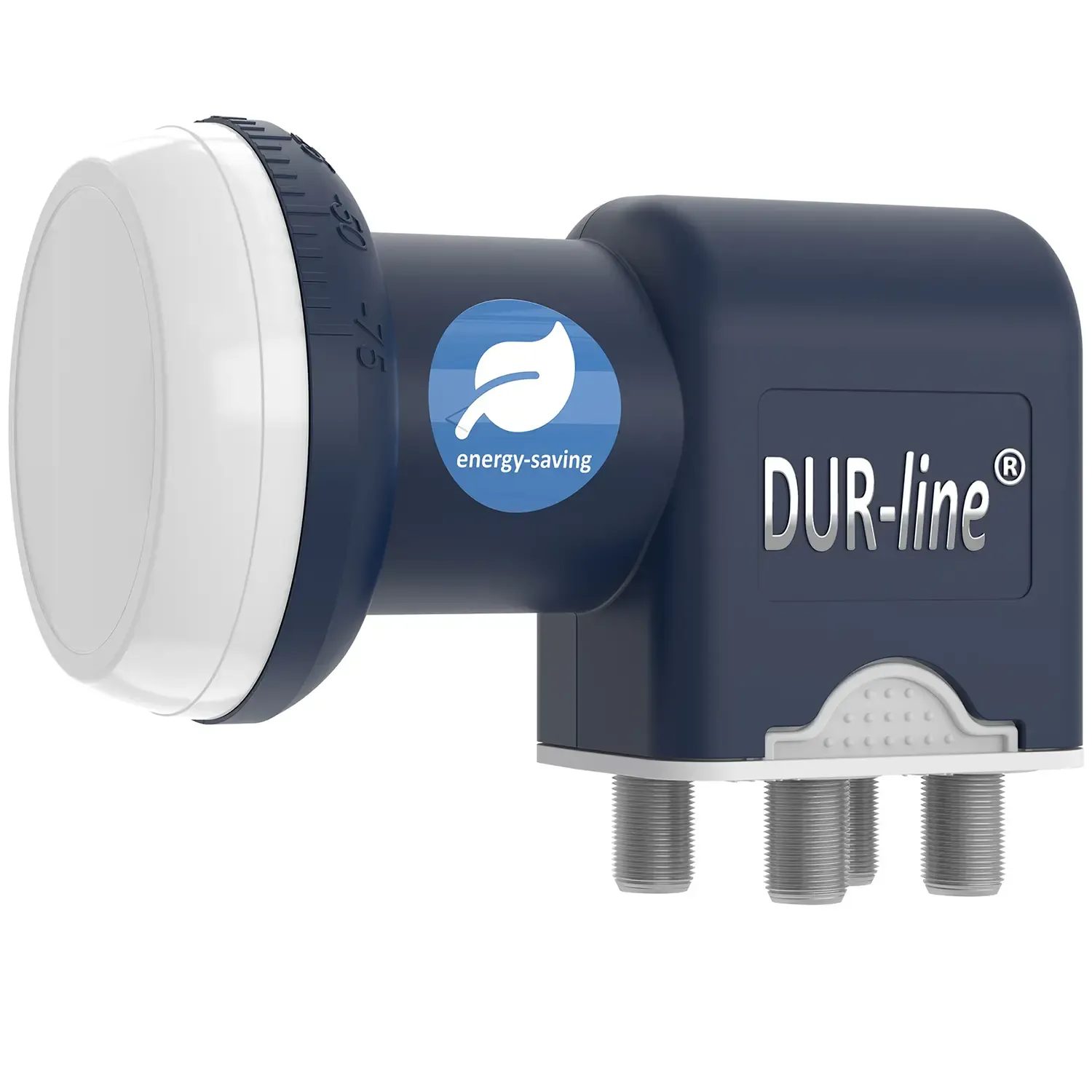 DUR-line Blue ECO Quad LNB – Seitenansicht perspektivisch DUR-line Blue ECO Quad