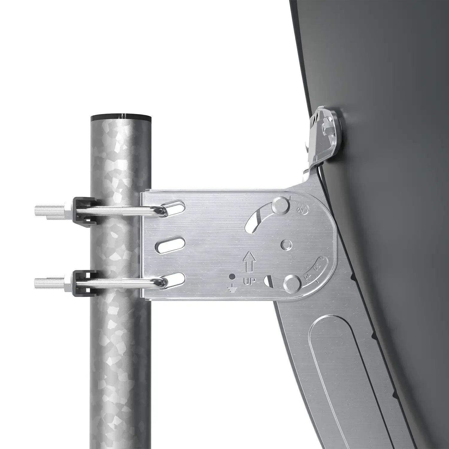 DUR-line MDA 90 Anthrazit Alu Sat-Reflektor – Detailansicht