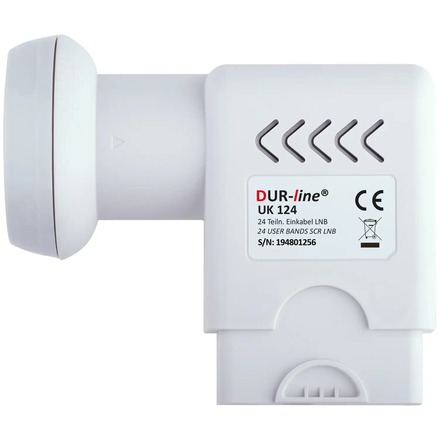 DUR-line UK 124 Unicable LNB – Draufsicht mit Wetterschutz DUR-line UK 124 Unicable LNB – Draufsicht mit Wetterschutz