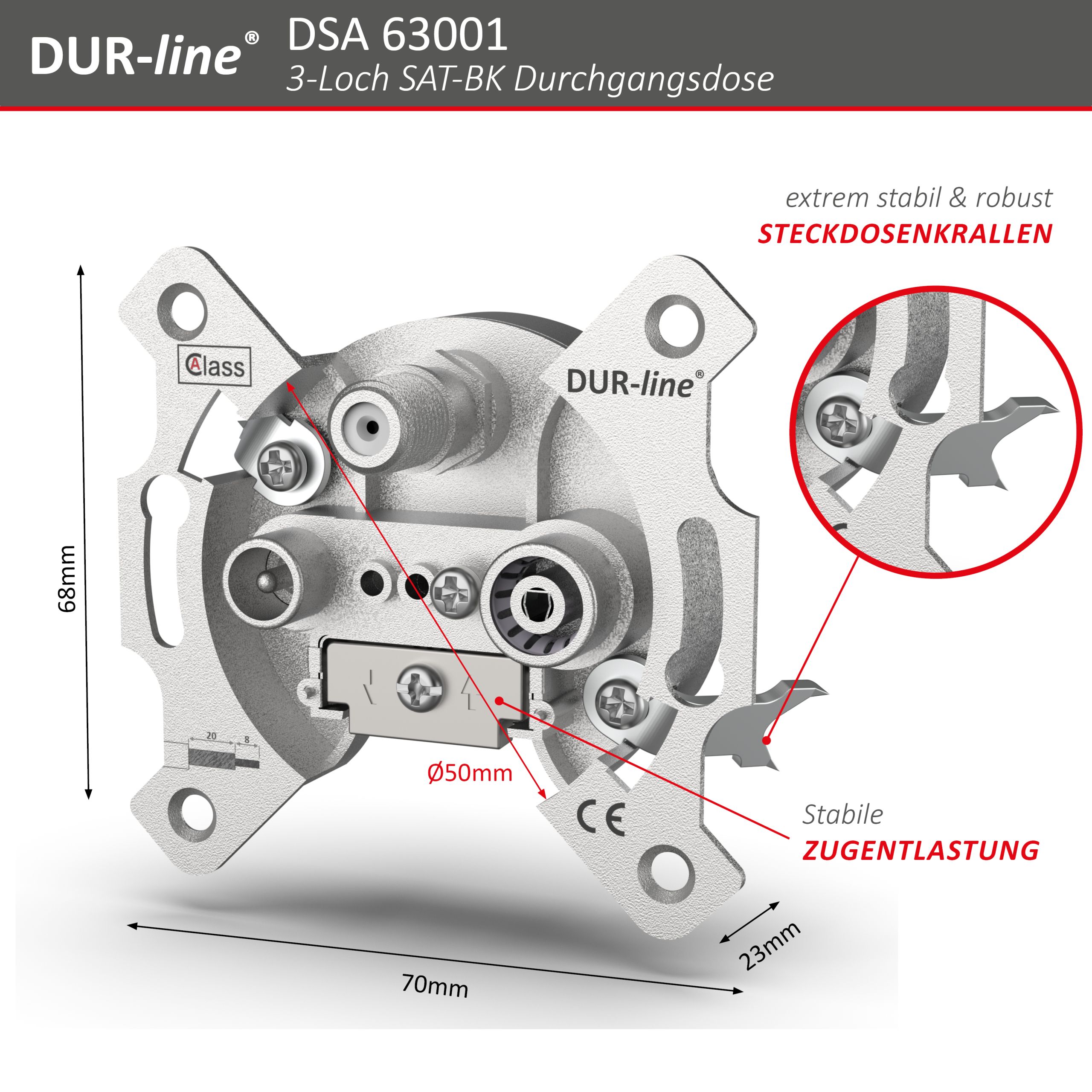 DUR-line DSA 63001 - Sat-Durchgangsdose – Produktansicht