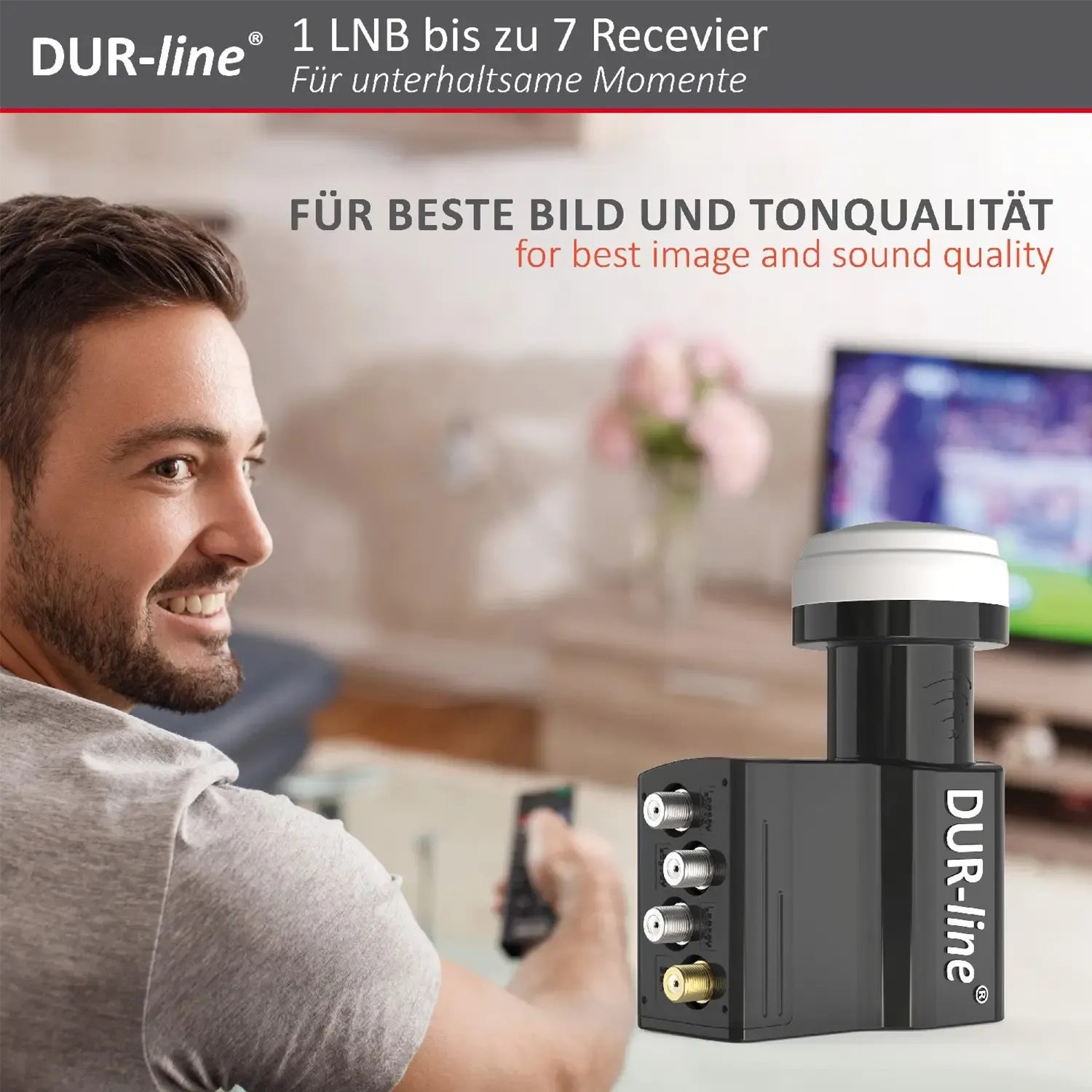 DUR-line UK 104 Unicable LNB – im Wohnzimmer im Einsatz
