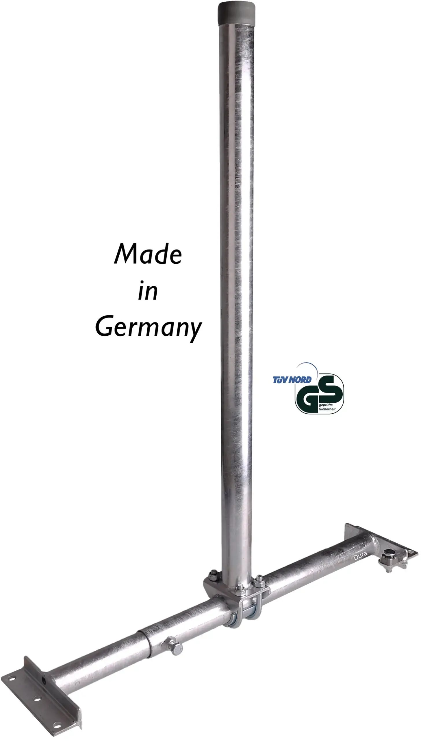 DUR-line FIX 48/1300 Dachsparrenhalter feuerverzinkt – Typenschild in Nahaufnahme ab