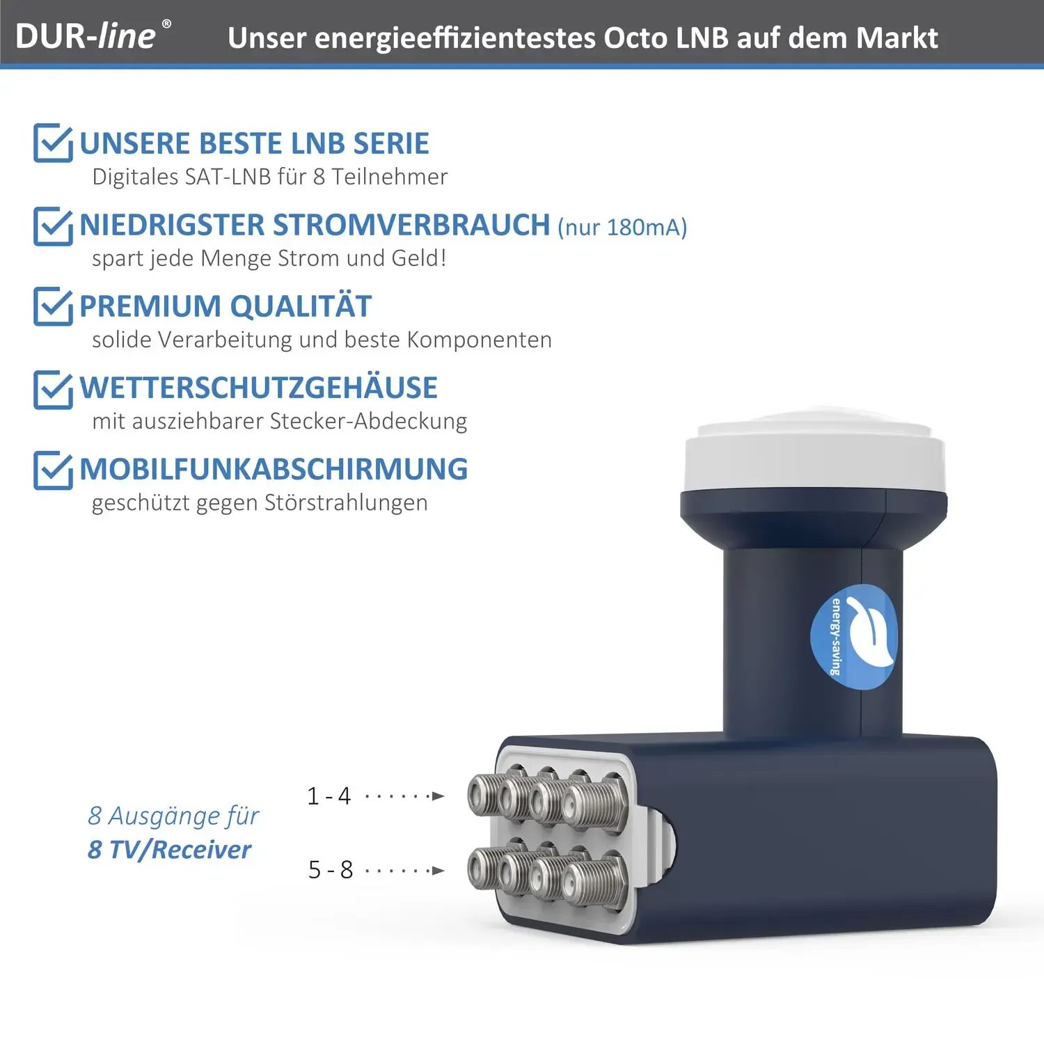 DUR-line Blue ECO Octo LNB – Highlights und Ausstattung im Überblick DUR-line Blue ECO Octo