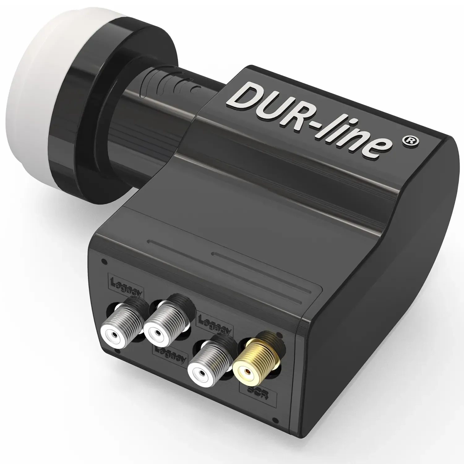 DUR-line UK 104 Unicable LNB – Perspektive von hinten rechts DUR-line UK 104 Unicable LNB – Perspektive von hinten rechts