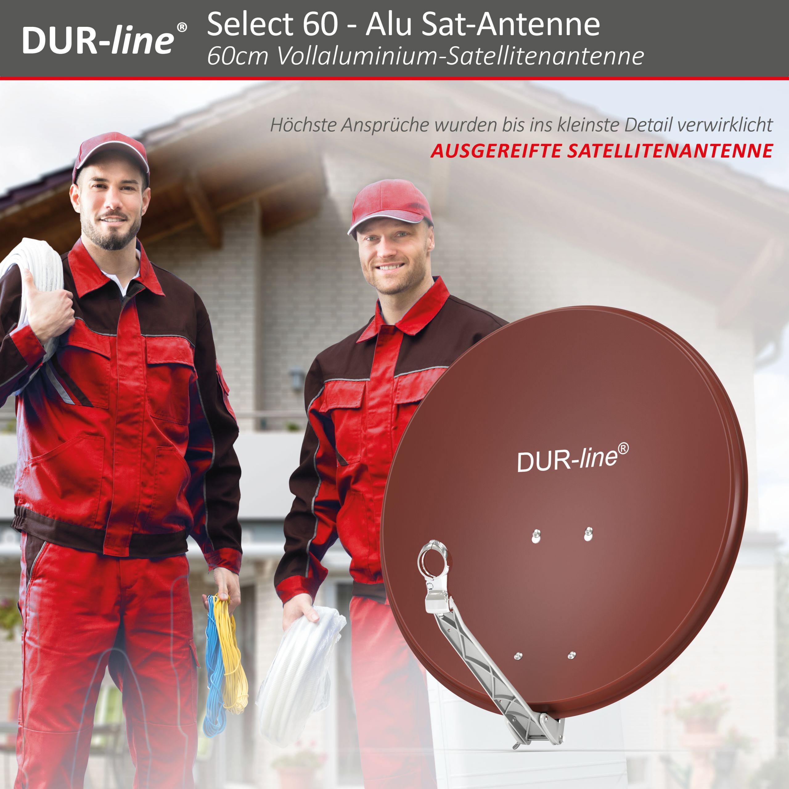 B-Ware: DUR-line Select 60/65 Rot Sat-Schüssel